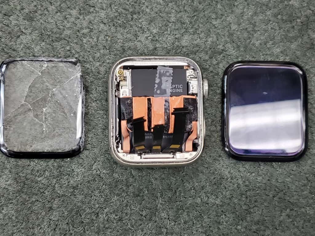 before and after image of iWatch 5 44mm Screen we fixed